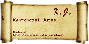 Kapronczai Jutas névjegykártya